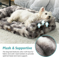 COZY KISS Orthopedic Large Dog Bed, Washable Pet Bed – Essentials for Dogs - L (36x27x6.5 inch) / Tie-dye Grey - image 2
