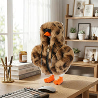 7inch Desk Goose Outfits, Mini Desktop Goose Clothes with Sunglasses & Necklaces, Brown Leopard - A Leopard / 7 Inch - image 4