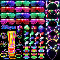TSDATOWR 150Pcs Glow in the Dark Party Supplies for Kids and Adults – Fun for Kids & Family