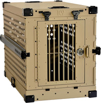 K9 Kennel Boss Aluminum Collapsible Dog Crate - Tan / 40.6"L x 25.2"W x 28.9"H
