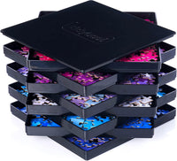 Tidyboss 8 Puzzle Sorting Trays with Lid 8" x 8" - Black / 8"x8"