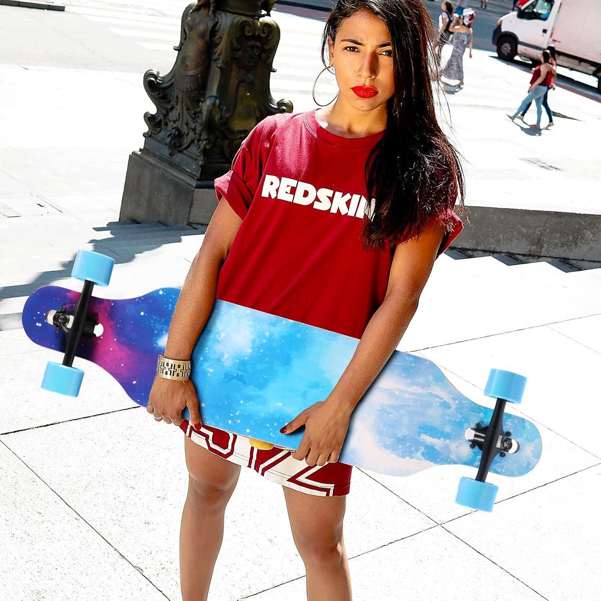 TLHB 41 inch drop through longboard skateboard with 9-ply maple deck and PU wheels - view 14