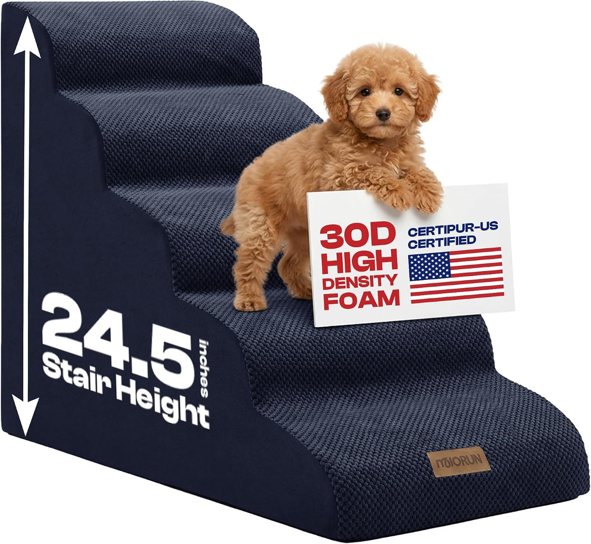 Miorun Dog Stairs for High Beds - Dark Blue / 5.0 / Stairs 24.5"H