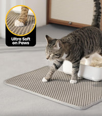 Cat Litter Mat Compact Size 23.6"x14.6" for Small Spaces - Gray / 46" x 35" (1 Pack) - image 4