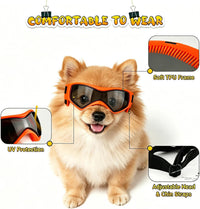 Dog Goggles Small Breed, Dog Sunglasses UV Protection Puppy Eyewear for Small Pet Outdoor Riding - X-Small / Orange - image 3