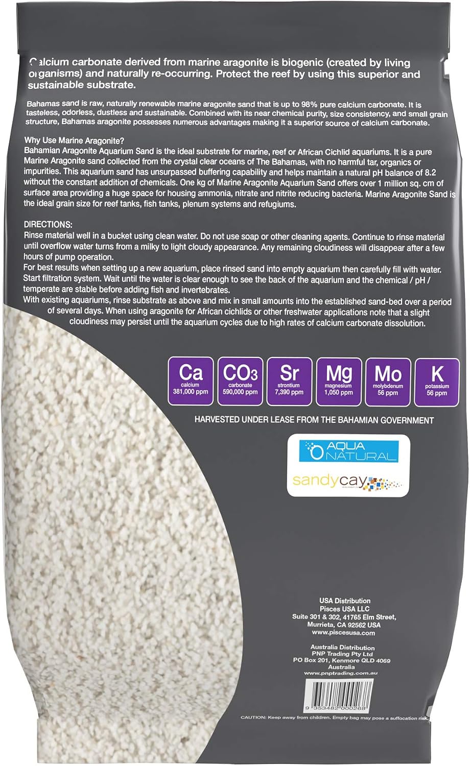 Aqua Natural Aquarium Sand, Coarse Aragonite - 10lb (Pack of 4) - image 3