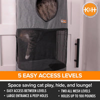 K&H Door Cat Tree, Hangin Condo 5 Level Mounted, Gray - 5 Story Condo High Rise - image 3