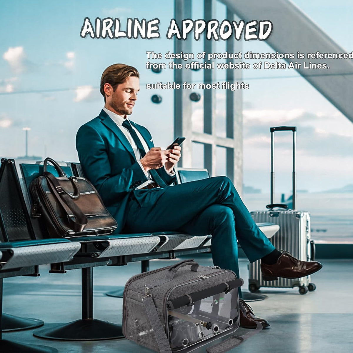 Bird Carrier Airline Approved - Grey - image 2