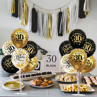 TONIFUL 4 Set Black Gold Balloon Stand Balloon Centerpieces for Table – Fun for Kids & Family - Black Gold-30th / Birthday Balloon Stand - image 4
