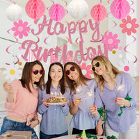 YEOCU Birthday Decorations - Pink / Flower - image 4