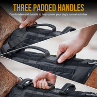 OneTigris Large Tactical Dog Harness No Pull Handle XL Black – Essentials for Dogs - Medium / Black - image 3