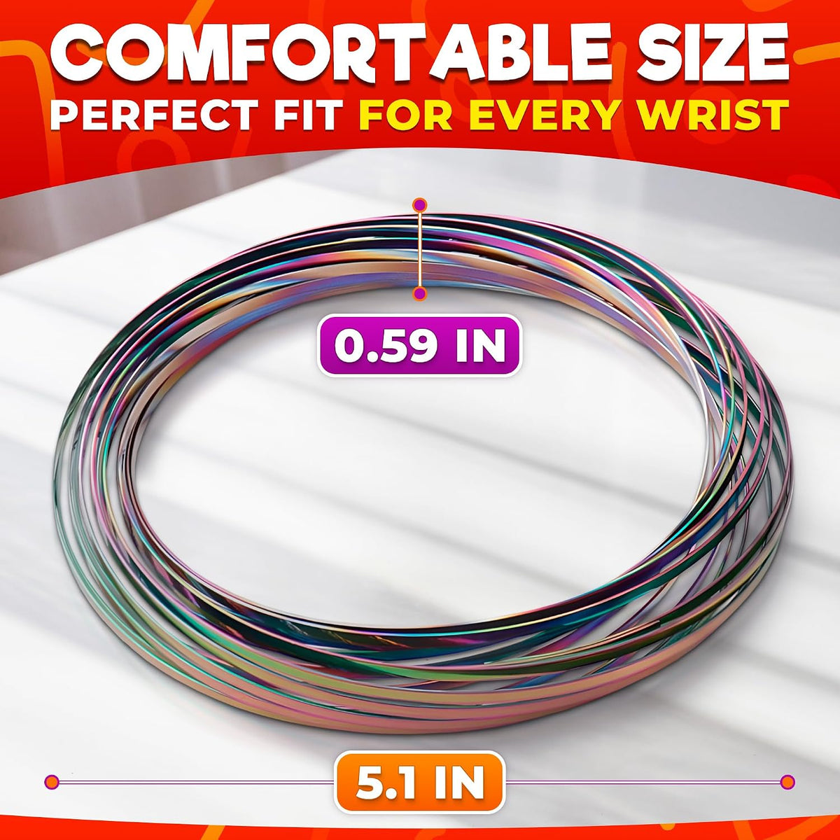 2 Pcs Kinetic Flow Ring Spinner, 5.1", Stainless Steel – Fun for Kids & Family - image 2