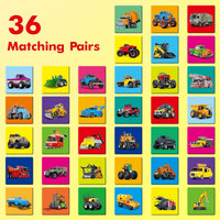 Hebayy 72 PCS Memory Matching Game - Truck - image 4