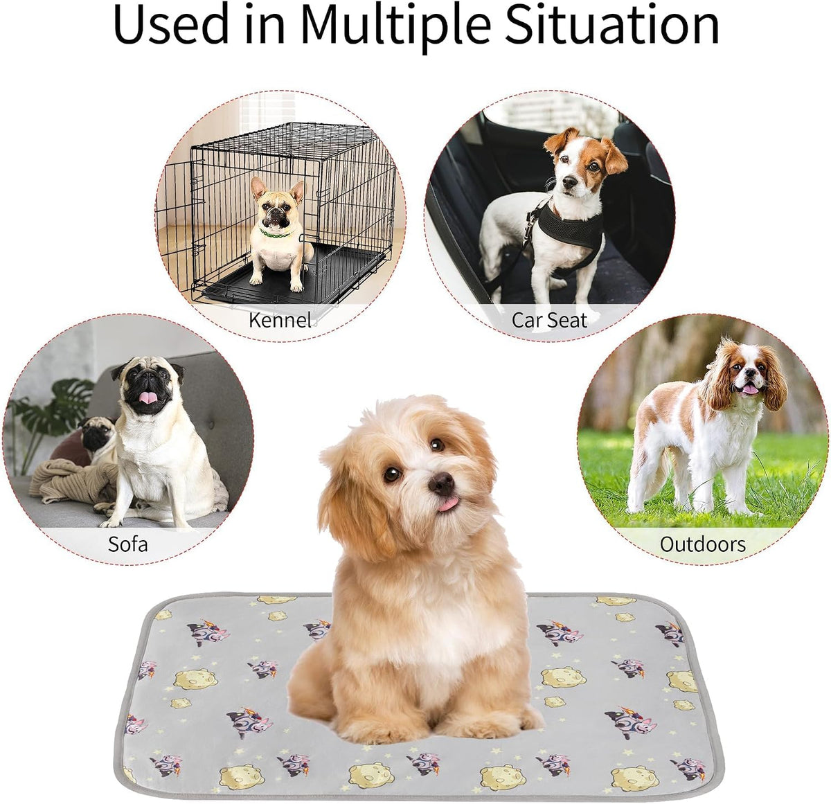 NACOCO Summer Pet Cooling Mat - M: 19.5" x 27.5'' / Grey French Bulldog - image 3
