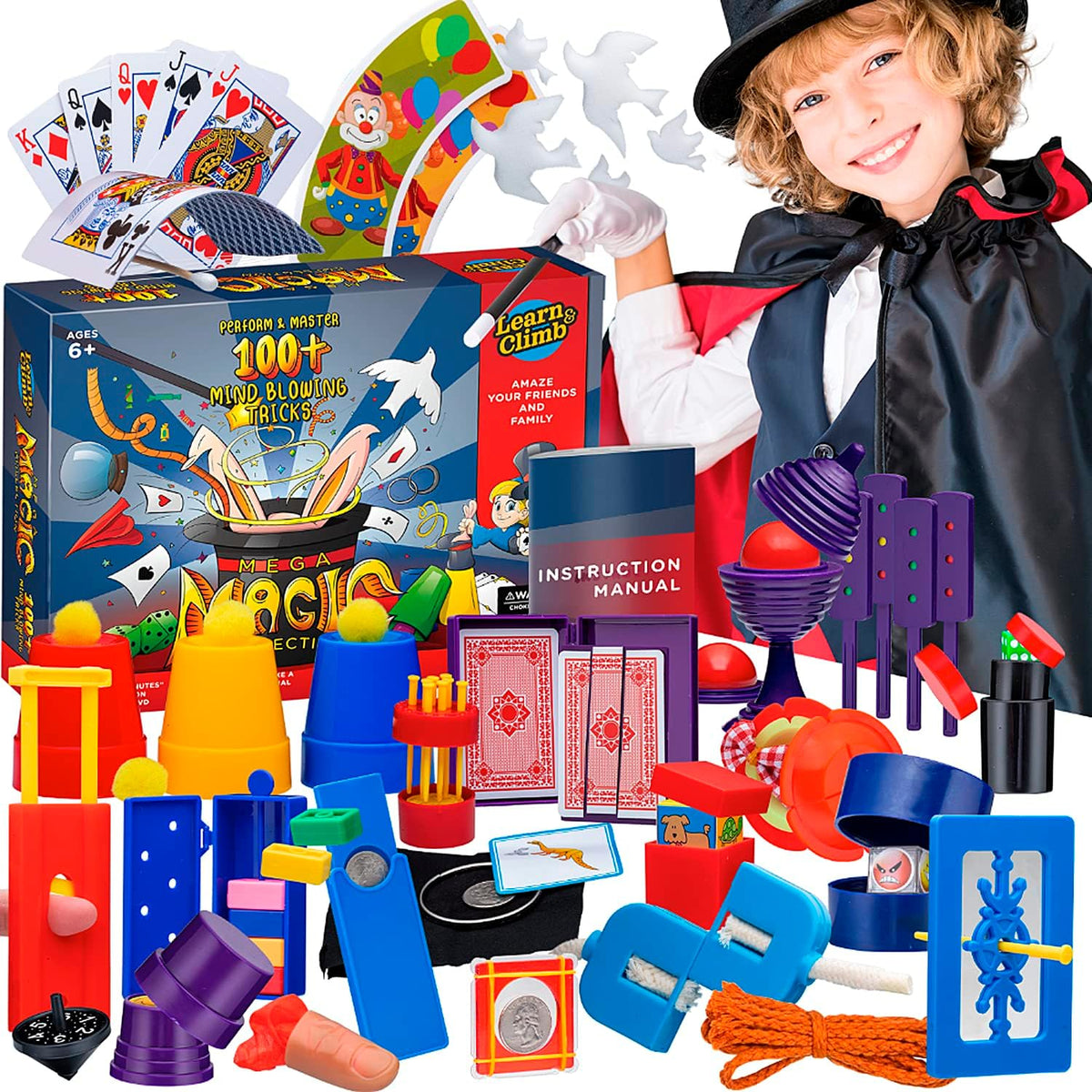 Mega Magic Kit for Kids - Perform 100's of Today's Most Exciting Tricks - Magic Set with Tutorial