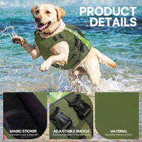 Dog Life Jacket Medium,Ripstop Dog Flotation Vest for Medium Dogs – Essentials for Dogs - XX-Large / Green Camouflage - image 3
