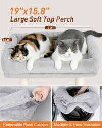 19" Small Cat Tree with Scratching Post for Indoor Cats with Perch – Essentials for Cats - Light Gray - image 2
