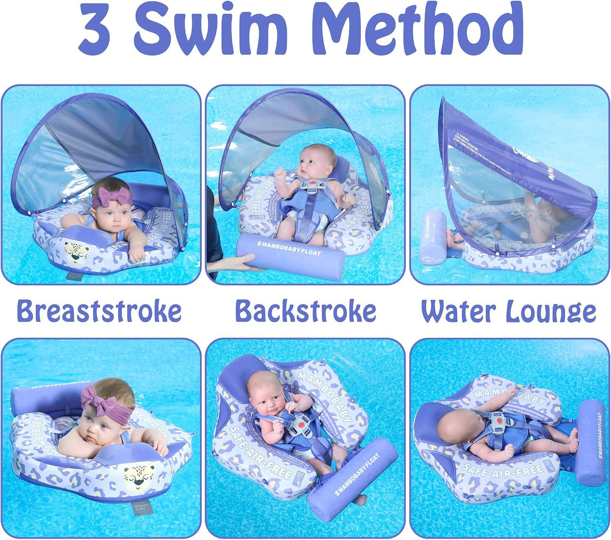 Mambobaby Float with Canopy & Tail - Purple (Leopard) - image 2