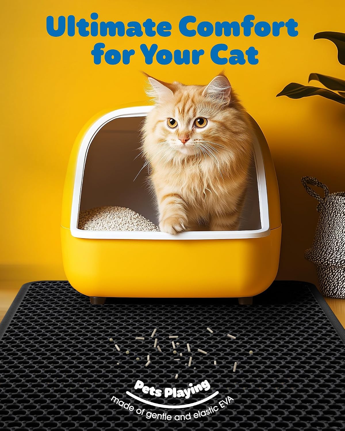 Powools Ultra-Large Cat Litter Mat, 27'' x 19", Double-Layer - 35'' x 30'' - 1 Pack / Black - image 3