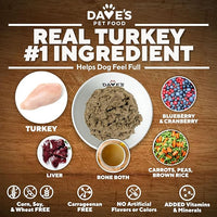 Dave's Pet Food Weight Management Dog Food (Turkey & Vegetables), Made in USA, Weight Loss, Soft, Canned Wet, 13.2oz (12 Pack)
