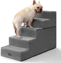 Dog Stairs for Small Dogs & Cats - Grey / 5-Step 22.6" H