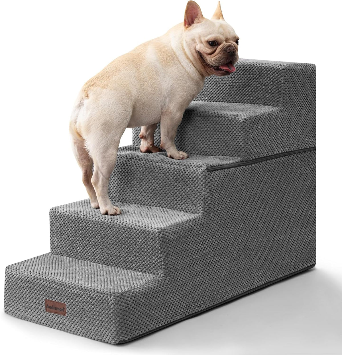 Dog Stairs for Small Dogs & Cats - Grey / 5-Step 22.6" H