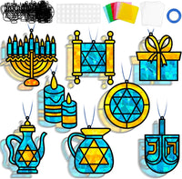 QOUBAI 32 Sets Halloween Bats Suncatchers Craft Kit DIY Window - Hanukkah