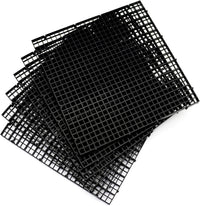 Aquarium Fish Tank Divider Plastic Egg Crate Filter Bottom Tray - L 6pcs Black