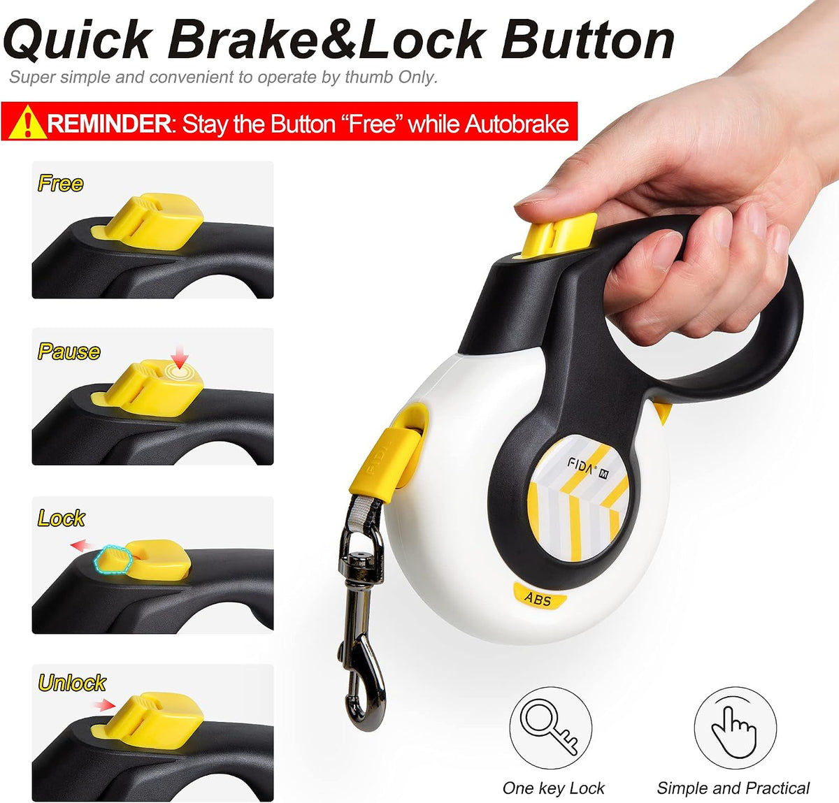 Fida AutoBrake Heavy Duty Retractable Dog Leash - Medium, 16ft - image 3