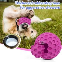 DISSKNIC Indestructible Squeaky Dog Ball, Relieves Anxiety - Large / Rose Red - image 3