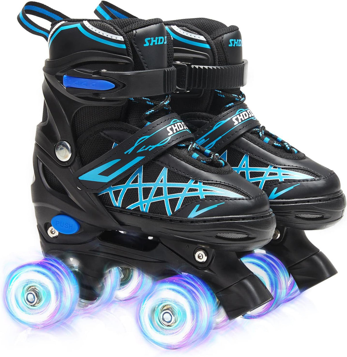 SHDSL pink rainbow light up adjustable roller skates for girls - view 3