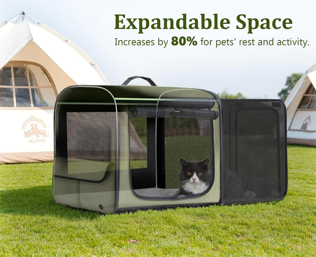 Dog Car Carrier Light Weight 24×17.7×20.5in - Green(Expandable) / 24.0"L x 17.7"W x 20.5"H - image 3