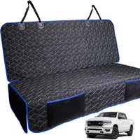 Dog Car Seat Covers for Back Seat - Bench-61"W / Blue border