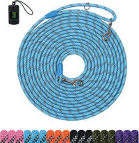 Long Dog Training Leash，Heavy Duty Reflective Rope Lead for Small - Blue / 30FT