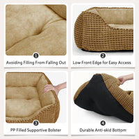MIXJOY Dog Bed for Large Medium Small Dogs - Dark Brown / XL(35’’x 25’’x 9’') - image 4