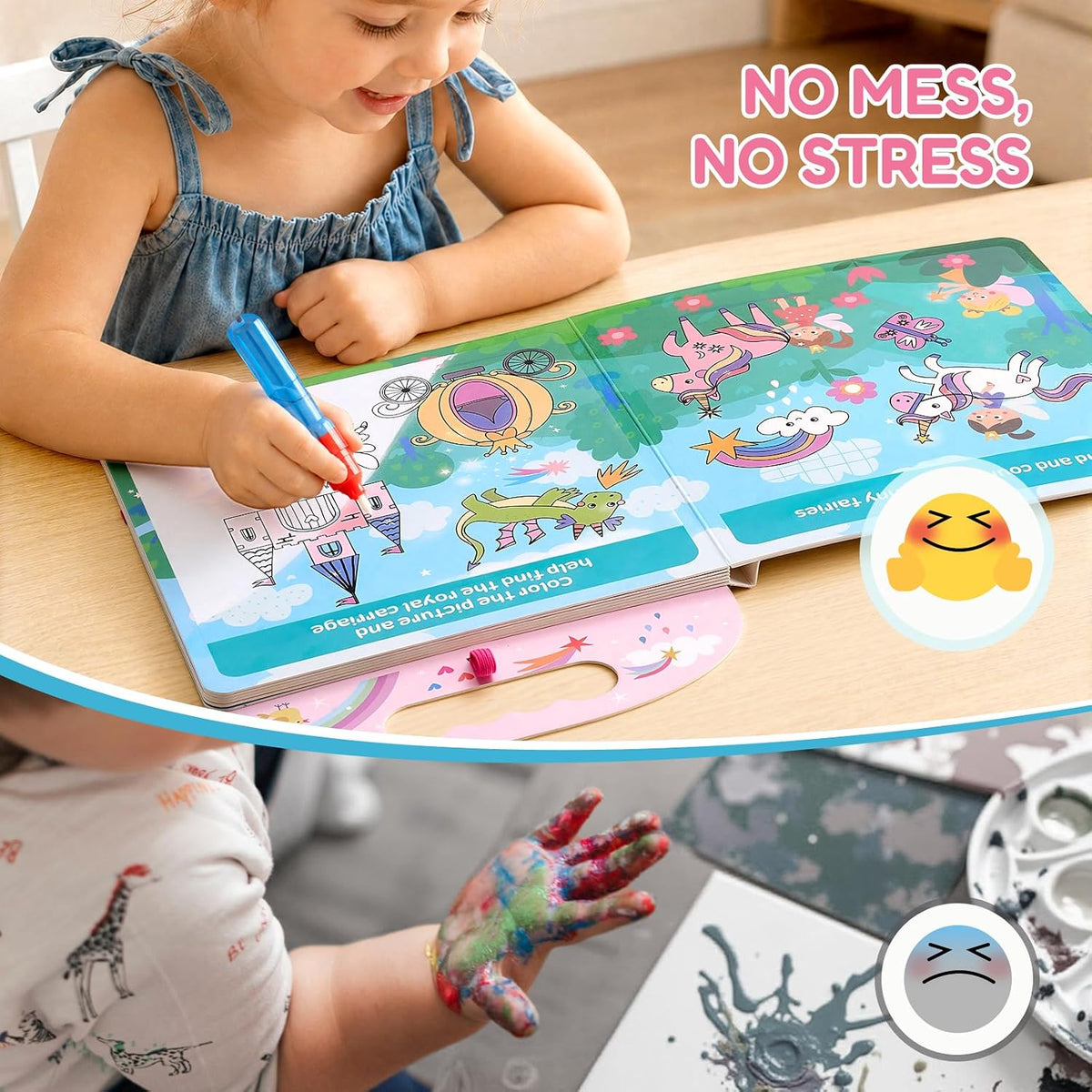 JoyCat Farm Water Coloring Book for Toddler Kids, 13 Pages - Magical Pony - image 3