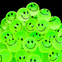 Playbees glow in the dark bouncy balls, 144 small 1 inch rubber balls with smiley faces