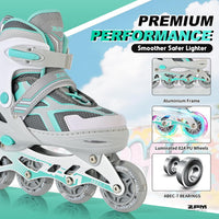 2PM SPORTS Adjustable Inline Skates for Kids, Youth and Adults – Fun for Kids & Family - G Teal / Small - Little Kid (9C-12C US) - image 4
