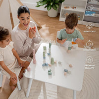 Comfy Cubs wooden stacking rocks, 36 colorful pine wood stones in a neutral pack - view 7