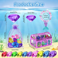 VGOFUN 31-piece mermaid diving pool toys with gems, pirate treasure chest and mesh bag - view 3