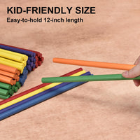 DOMG 60 pack rhythm sticks for kids in six bright colors, 12 inch birch lummi sticks - view 7