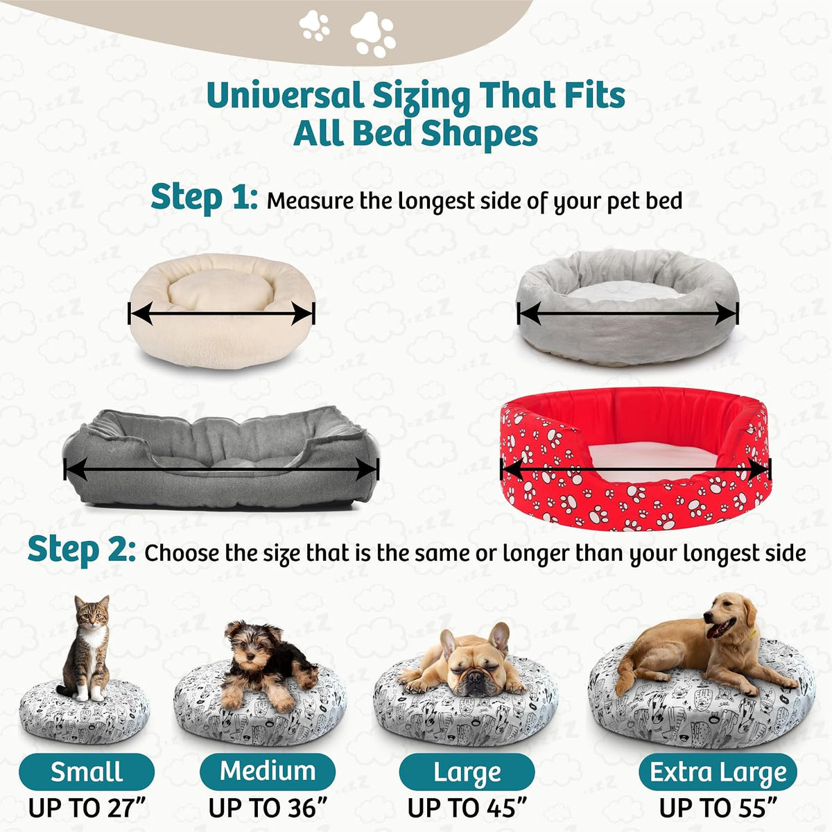 Round Dog Bed Covers Replacement Washable - Doodle Dogs / Large (Up to 45″) - image 3