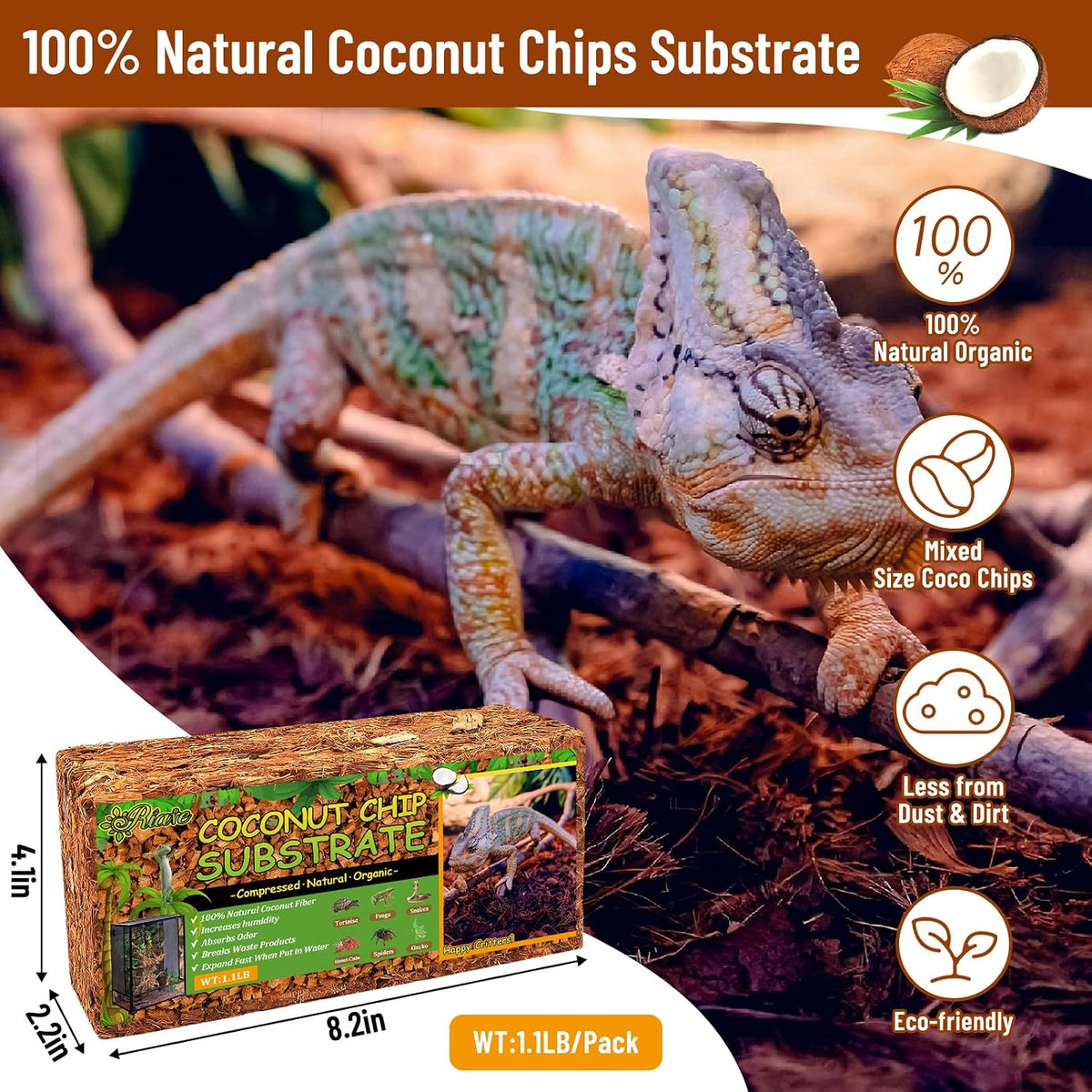 10LB Coconut Husk Chip for Reptiles - 6 Pack - image 2
