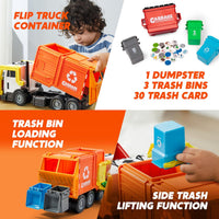 JOYIN Large Friction Powered Garbage Truck Toy Set - Orange - image 4