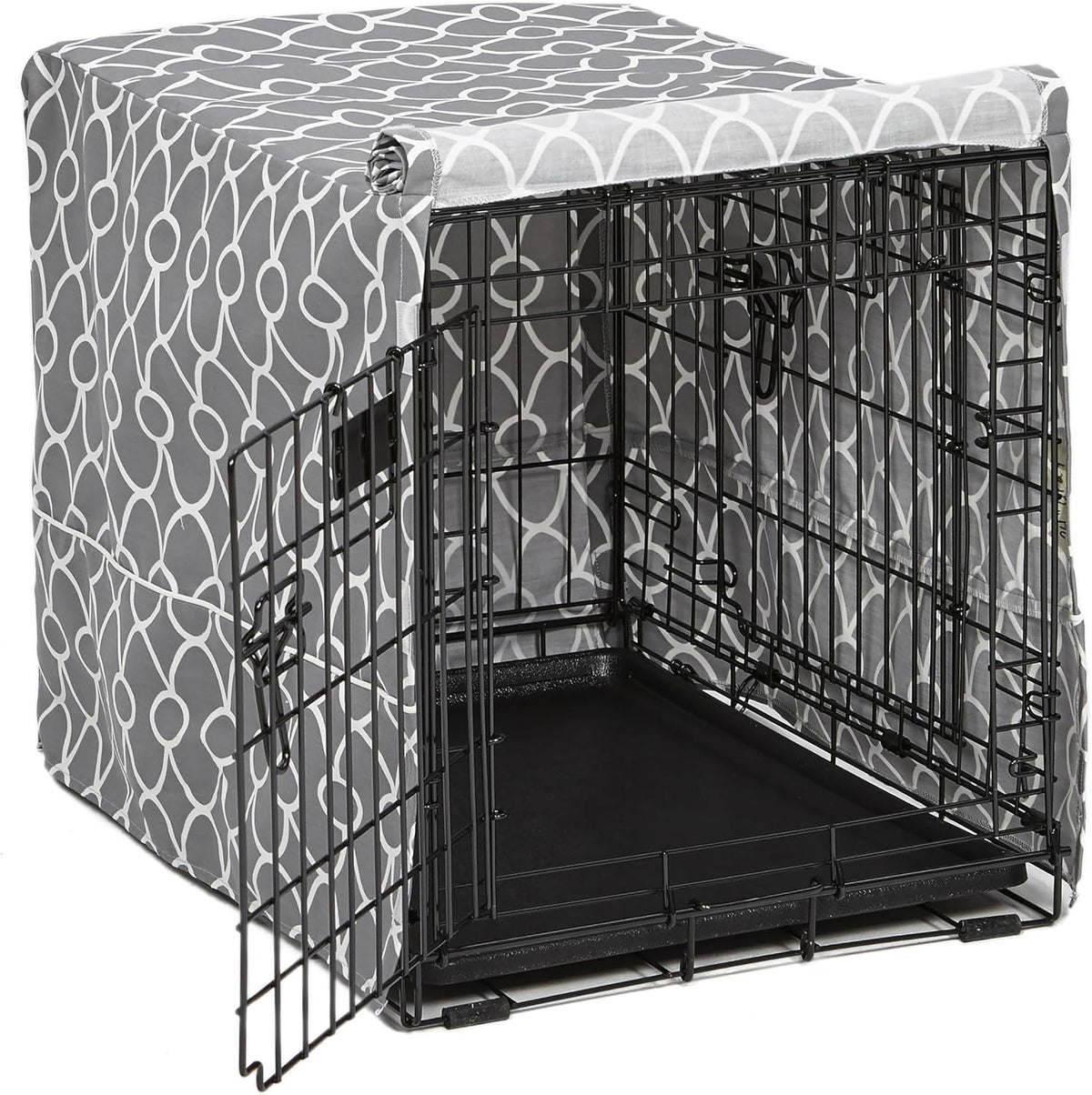 MidWest Homes for Pets Medium Dog Crate Cover - Gray Geometric Pattern / Fits 24 Inch Crate