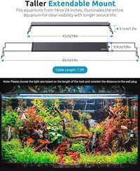 Aquarium Plant Light, 24/7 Programmable, Power-Off Memory, 7-Row LED 18-24in SEAOURA Full Spectrum Fish Tank Lights, 8 Colors, 20 Brightness Dimmable, Day & Night Cycle, Adjustable Bracket
