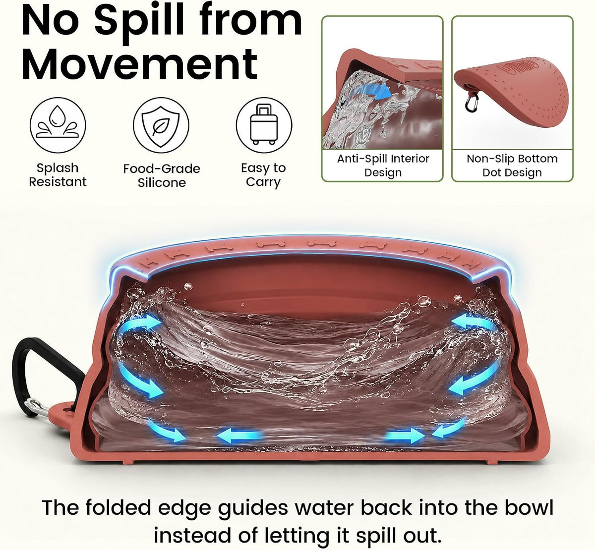 OHMO Spill Proof Collapsible Dog Bowl - 34oz / Erythrinus - image 2