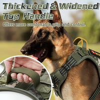 rabbitgoo Tactical Dog Harness Medium Sized Dog, No Pull Military Service Vest with Handle & Molle, Easy Control for Training Walking, Adjustable Reflective Straps, Green camo, M