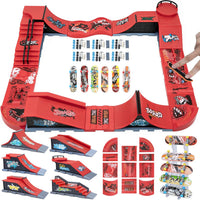 Gr8ware 6-in-1 fingerboard skate park with half pipe ramp and mini finger skateboards