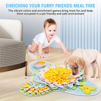 Snuffle Mat for Dog Puzzle Toys Interactive Pet Food Mat Cat Feeding - Yellow Blue - image 3